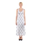 Polka Dots - Light Gray on White Full Print Maxi Dress