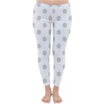 Polka Dots - Light Gray on White Winter Leggings