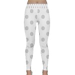 Polka Dots - Light Gray on White Yoga Leggings