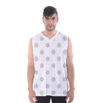 Polka Dots - Light Gray on White Men s Basketball Tank Top