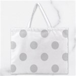 Polka Dots - Light Gray on White Zipper Large Tote Bag