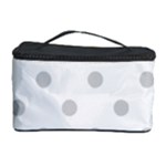 Polka Dots - Light Gray on White Cosmetic Storage Case