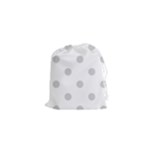 Polka Dots - Light Gray on White Drawstring Pouch (XS)