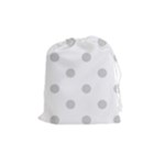 Polka Dots - Light Gray on White Drawstring Pouch (M)