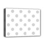 Polka Dots - Light Gray on White Deluxe Canvas 16  x 12  (Stretched)