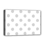 Polka Dots - Light Gray on White Deluxe Canvas 18  x 12  (Stretched)