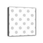 Polka Dots - Light Gray on White Mini Canvas 4  x 4  (Stretched)