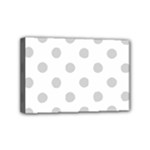Polka Dots - Light Gray on White Mini Canvas 6  x 4  (Stretched)