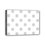 Polka Dots - Light Gray on White Mini Canvas 7  x 5  (Stretched)