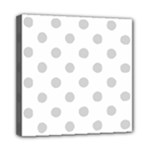 Polka Dots - Light Gray on White Mini Canvas 8  x 8  (Stretched)