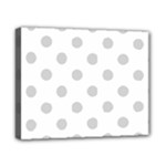 Polka Dots - Light Gray on White Canvas 10  x 8  (Stretched)