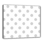 Polka Dots - Light Gray on White Canvas 24  x 20  (Stretched)