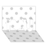 Polka Dots - Light Gray on White I Love You 3D Greeting Card (7x5)