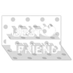 Polka Dots - Light Gray on White Best Friends 3D Greeting Card (8x4)