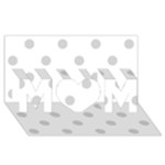 Polka Dots - Light Gray on White MOM 3D Greeting Card (8x4)