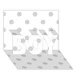 Polka Dots - Light Gray on White BOY 3D Greeting Card (7x5)