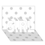 Polka Dots - Light Gray on White GIRL 3D Greeting Card (7x5)