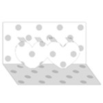 Polka Dots - Light Gray on White Twin Hearts 3D Greeting Card (8x4)