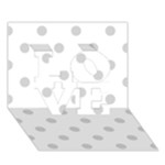 Polka Dots - Light Gray on White LOVE 3D Greeting Card (7x5)