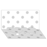 Polka Dots - Light Gray on White Twin Heart Bottom 3D Greeting Card (8x4)