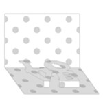 Polka Dots - Light Gray on White LOVE Bottom 3D Greeting Card (7x5)