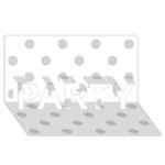 Polka Dots - Light Gray on White PARTY 3D Greeting Card (8x4)