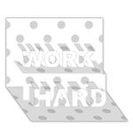 Polka Dots - Light Gray on White WORK HARD 3D Greeting Card (7x5)