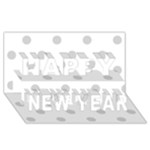 Polka Dots - Light Gray on White Happy New Year 3D Greeting Card (8x4)