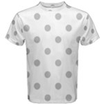 Polka Dots - Silver Gray on White Men s Cotton Tee