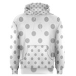 Polka Dots - Silver Gray on White Men s Pullover Hoodie