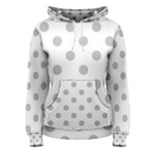 Polka Dots - Silver Gray on White Women s Pullover Hoodie