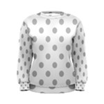 Polka Dots - Silver Gray on White Women s Sweatshirt