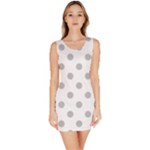Polka Dots - Silver Gray on White Bodycon Dress