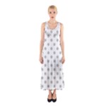 Polka Dots - Silver Gray on White Full Print Maxi Dress