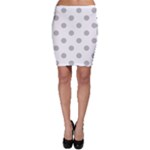 Polka Dots - Silver Gray on White Bodycon Skirt