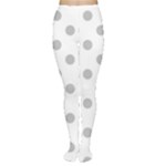 Polka Dots - Silver Gray on White Women s Tights