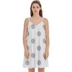 Polka Dots - Silver Gray on White Women s Reversible Sports Bra with Border