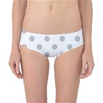 Polka Dots - Silver Gray on White Classic Bikini Bottoms