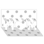 Polka Dots - Silver Gray on White MOM 3D Greeting Card (8x4)