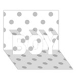 Polka Dots - Silver Gray on White BOY 3D Greeting Card (7x5)