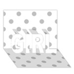 Polka Dots - Silver Gray on White GIRL 3D Greeting Card (7x5)