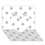 Polka Dots - Silver Gray on White Heart 3D Greeting Card (7x5)