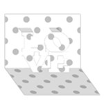 Polka Dots - Silver Gray on White LOVE 3D Greeting Card (7x5)