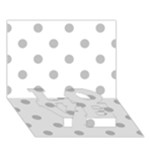 Polka Dots - Silver Gray on White LOVE Bottom 3D Greeting Card (7x5)