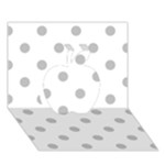 Polka Dots - Silver Gray on White Apple 3D Greeting Card (7x5)