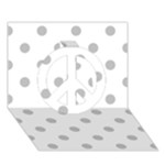 Polka Dots - Silver Gray on White Peace Sign 3D Greeting Card (7x5)