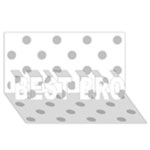 Polka Dots - Silver Gray on White BEST BRO 3D Greeting Card (8x4)