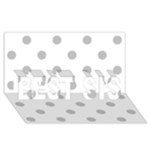 Polka Dots - Silver Gray on White BEST SIS 3D Greeting Card (8x4)