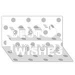 Polka Dots - Silver Gray on White Best Wish 3D Greeting Card (8x4)
