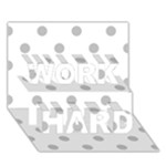 Polka Dots - Silver Gray on White WORK HARD 3D Greeting Card (7x5)